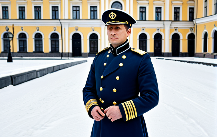 Dekabrist Officer**

"A portrait of a Dekabrist officer in a historically accurate military uniform, fully clothed, modest attire, standing defiantly in a snowy St. Petersburg square, safe for work, perfect anatomy, natural proportions, historical drama, well-formed hands, proper finger count, professional illustration."

**