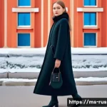 러시아 패션 브랜드 소개 - **Prompt 1: "A young woman, confidently walking through a modern urban landscape in Moscow. She is d...